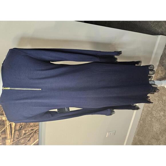 Nwt Crown & Ivy Novel Navy Long Sleeve with Tulle - Picture 3 of 9